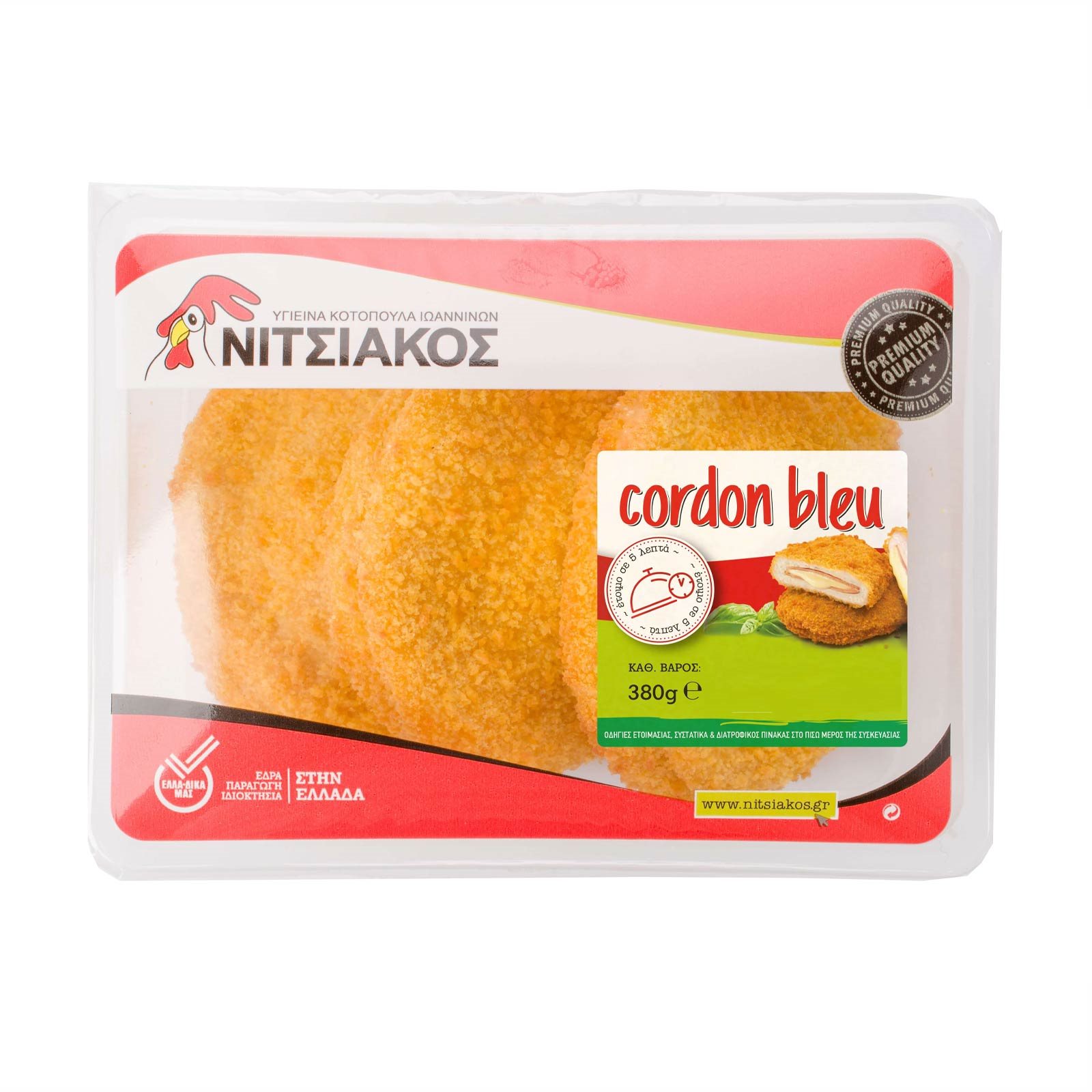 image of Cordon Bleu Κοτόπουλου ΝΙΤΣΙΑΚΟΣ Πανέ Ελληνικό 380gr