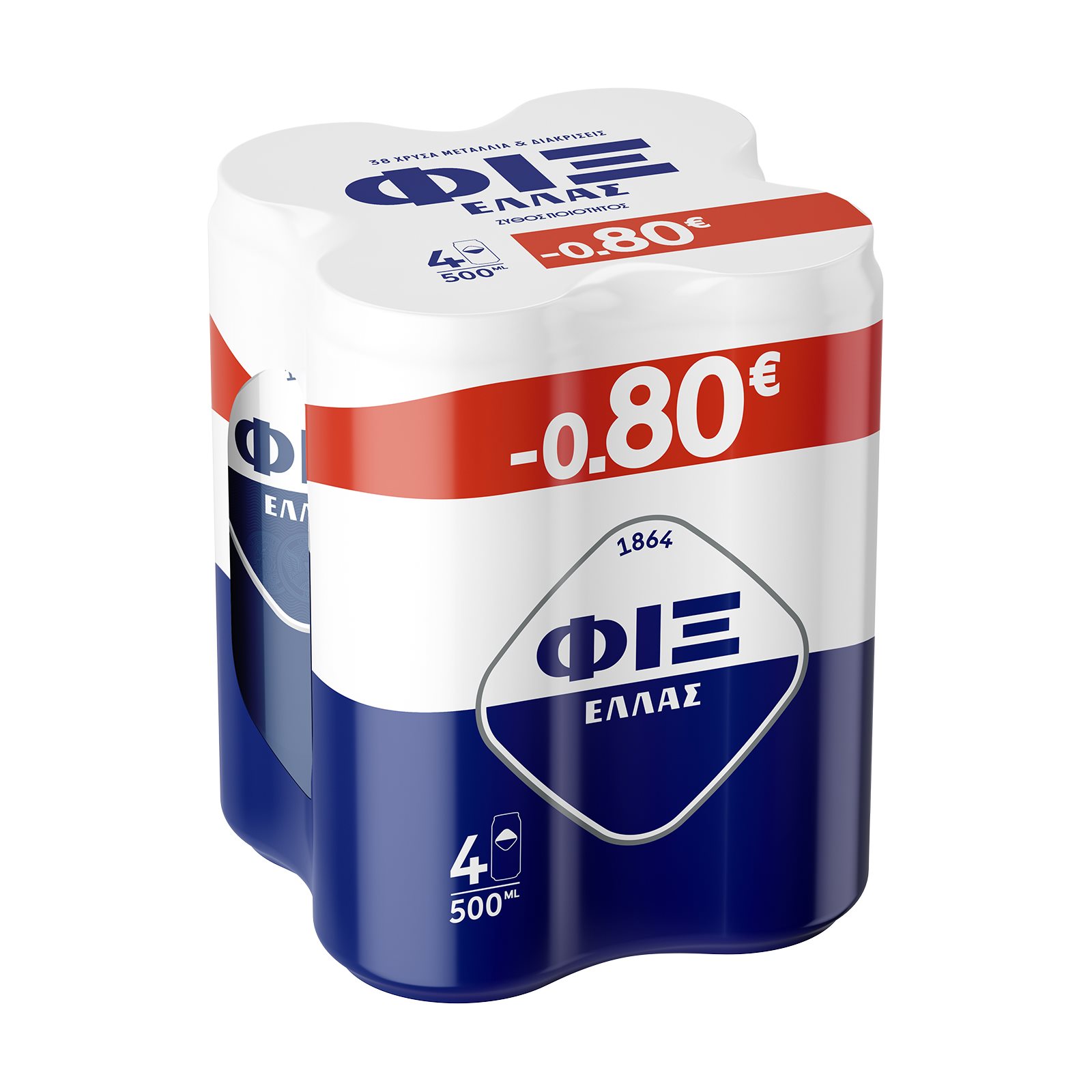 image of ΦΙΞ Ελλάς Μπίρα Lager 4x500ml