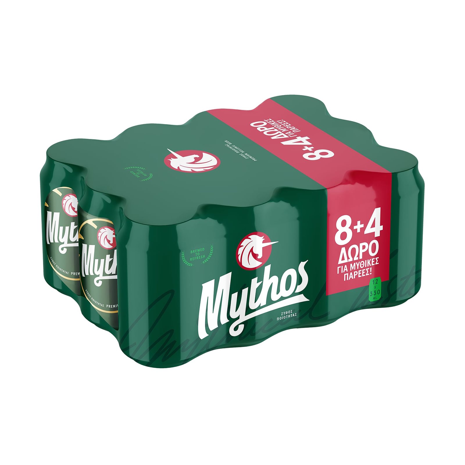 image of MYTHOS Μπίρα Lager 8x330ml +4 Δώρο