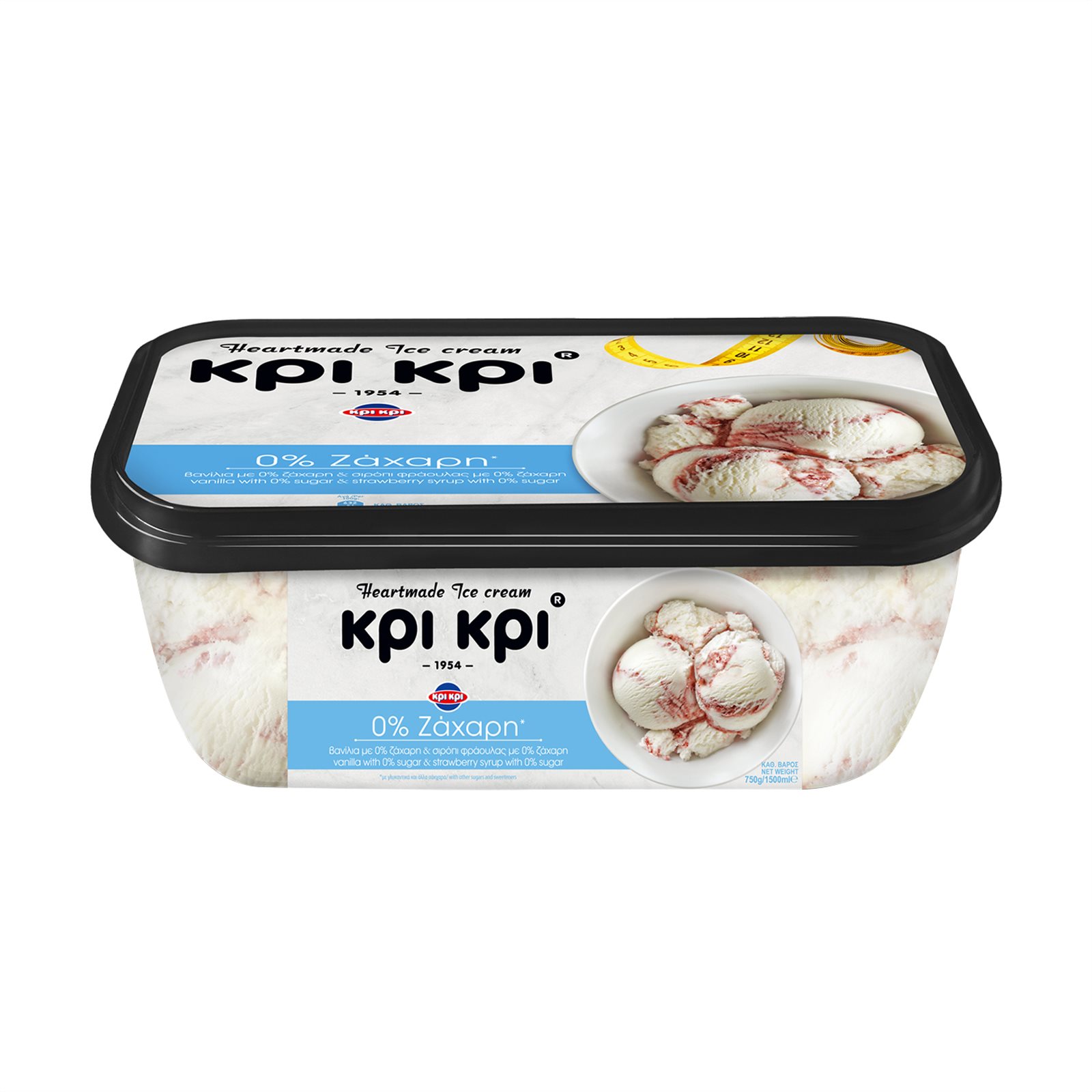 image of ΚΡΙ ΚΡΙ Heartmade Παγωτό 0% Ζάχαρη 750gr (1,5lt)