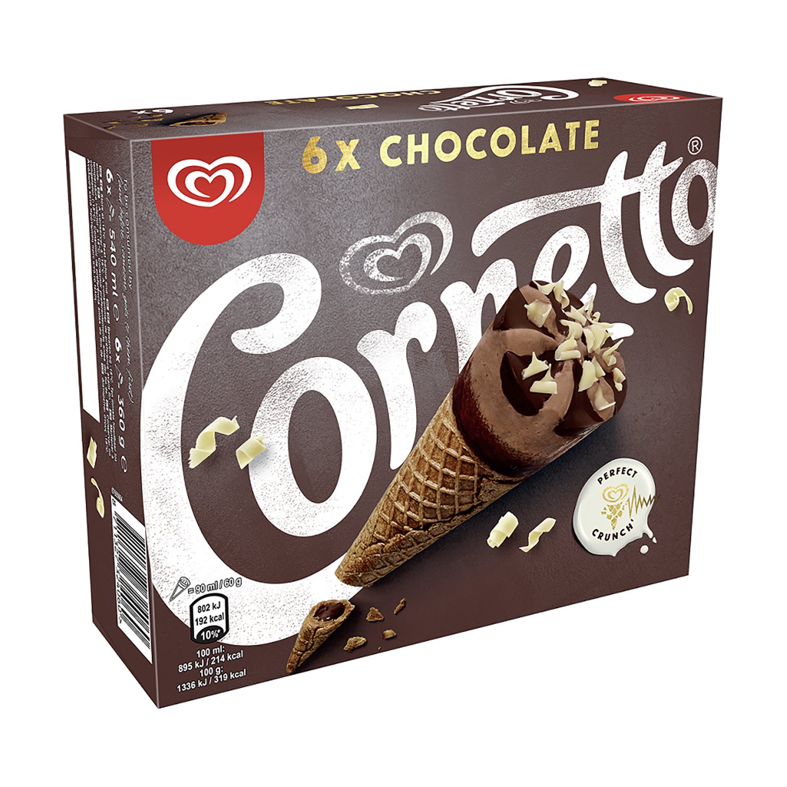 image of CORNETTO Παγωτό Πύραυλος Chocolate 6τεμ 360gr (540ml)