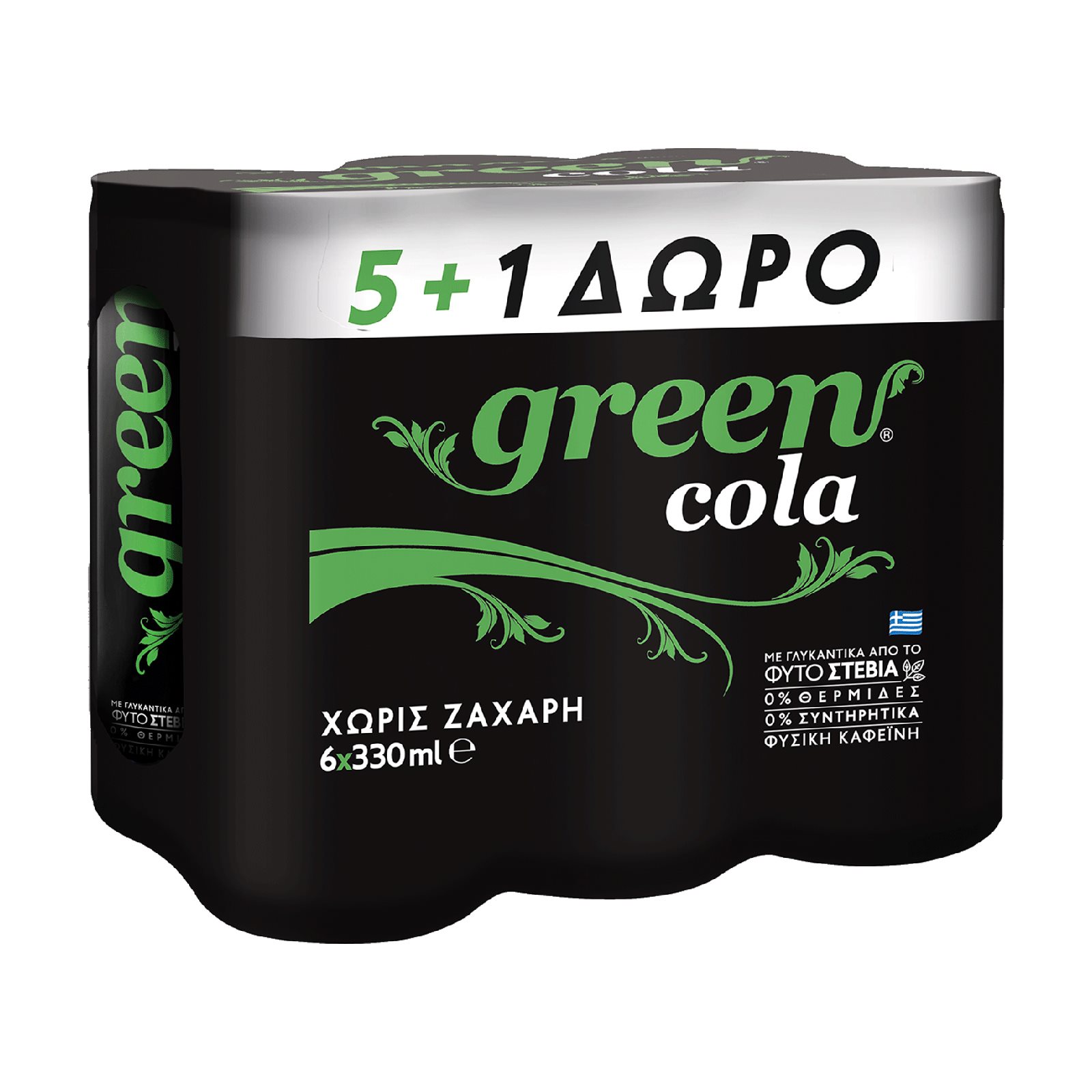 image of GREEN COLA Αναψυκτικό 5x330ml +1 Δώρο