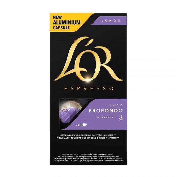 image of L'OR Lungo Profondo Κάψουλες Συμβατές Με Μηχανές Nespresso* 10Τεμ