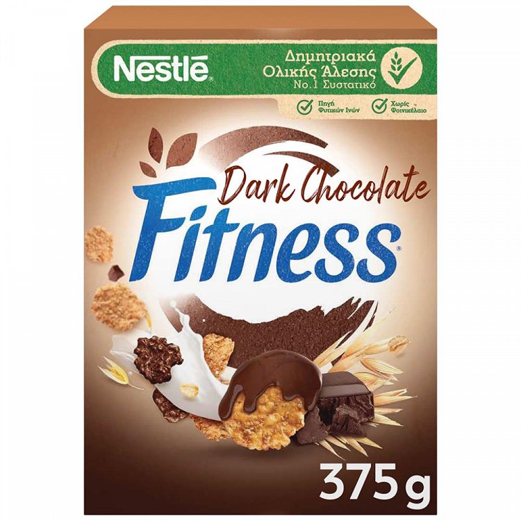 image of NESTLE Fitness Δημητριακά Ολικής Άλεσης με Σκούρα Σοκολάτα 375gr