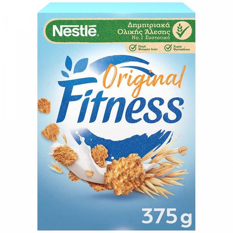 image of NESTLE Fitness Δημητριακά Ολικής Άλεσης Original με Σιτάρι & Βρόμη 375gr