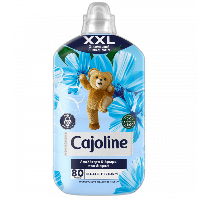 image of CAJOLINE Μαλακτικό Ρούχων Συμπυκνωμένο Blue Fresh 80 πλύσεις 1840ml