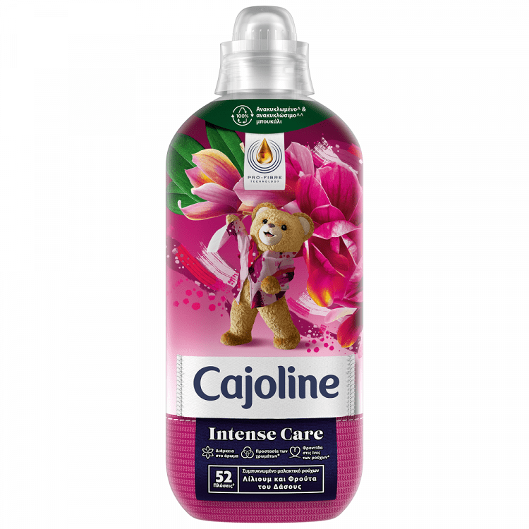 image of CAJOLINE Intense Care Μαλακτικό Ρούχων Συμπυκνωμένο Λίλιουμ & Φρούτα του Δάσους 52 πλύσεις 1196ml