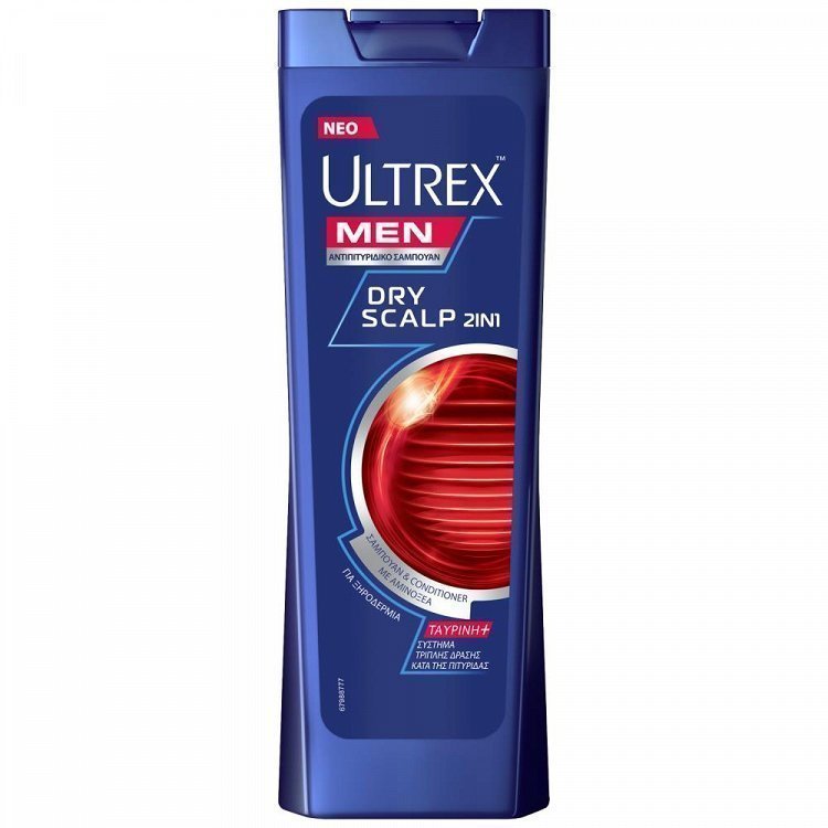 image of ULTREX | Σαμπουάν Dry Scalp 2σε1 για Ξηροδερμία 360ml