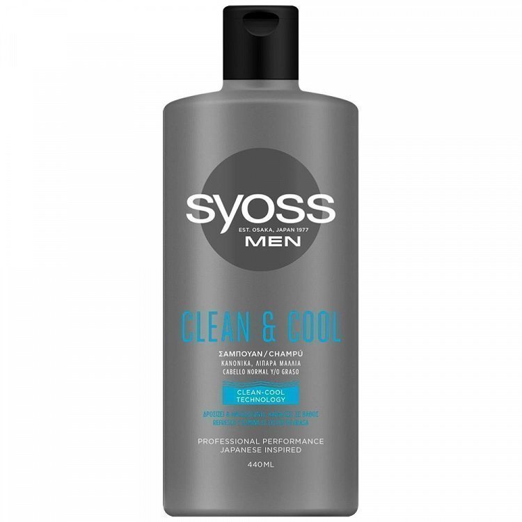 image of SYOSS Men Clean & Cool Σαμπουάν για Κανονικά Λιπαρά Μαλλιά 400ml