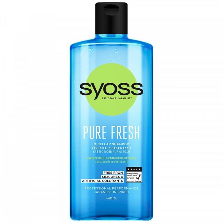 image of SYOSS | Σαμπουάν Micellar Pure Fresh Κανονικά Λιπαρά Μαλλιά 440ml