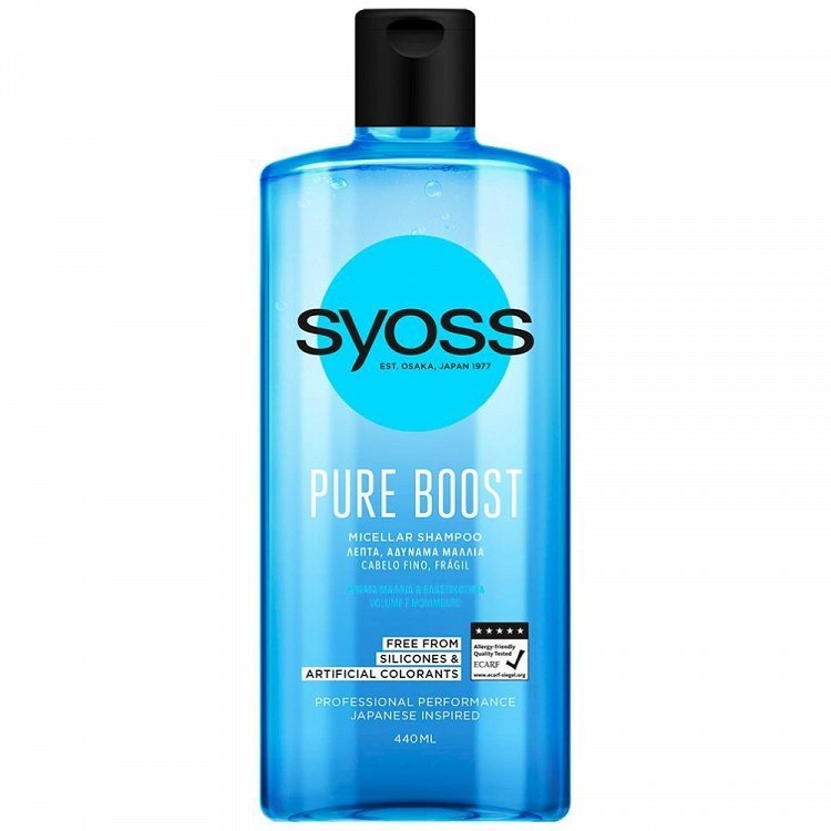 image of SYOSS | Σαμπουάν Micellar Pure Boost Λεπτά Αδύναμα Μαλλιά 440ml