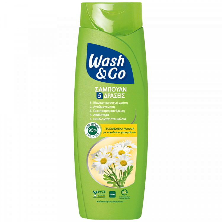 image of WASH & GO Σαμπουάν Normal 360ml