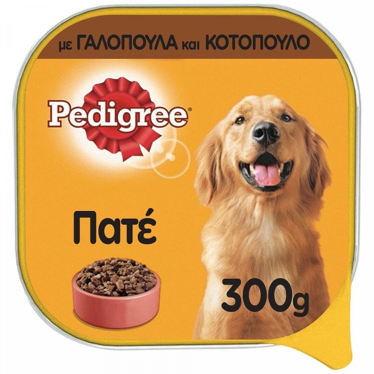 image of PEDIGREE Υγρή Τροφή για Σκύλους Κοτόπουλο & Γαλοπούλα Πατέ 300gr