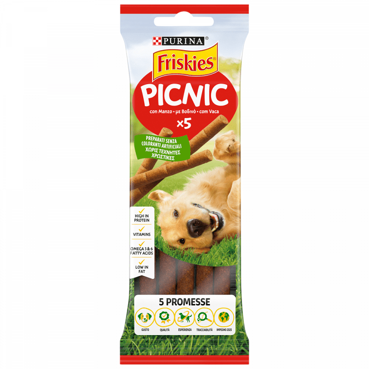 image of FRISKIES Picnic Σνακ Σκύλου Βοδινό 5τεμ 42gr