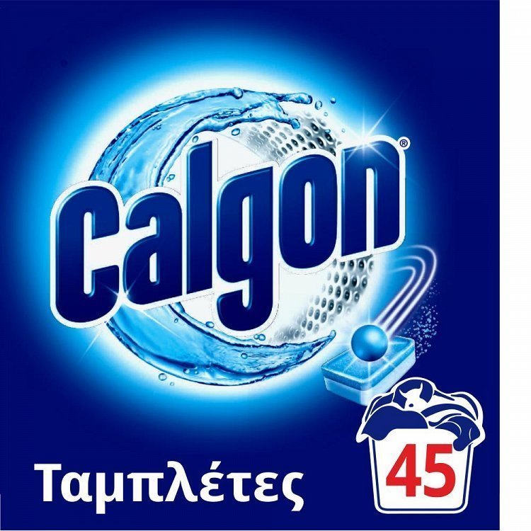 image of CALGON | Αποσκληρυντικό Νερού Πλυντηρίου Ρούχων Ταμπλέτες 45 Τεμάχια