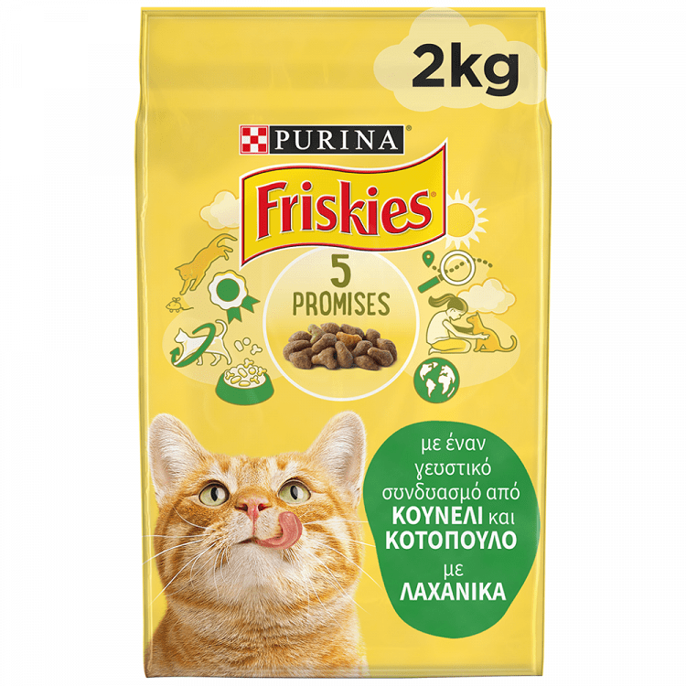 image of FRISKIES | Ξηρά Τροφή Γάτας Κουνέλι & Κοτόπουλο με Λαχανικά 2kg