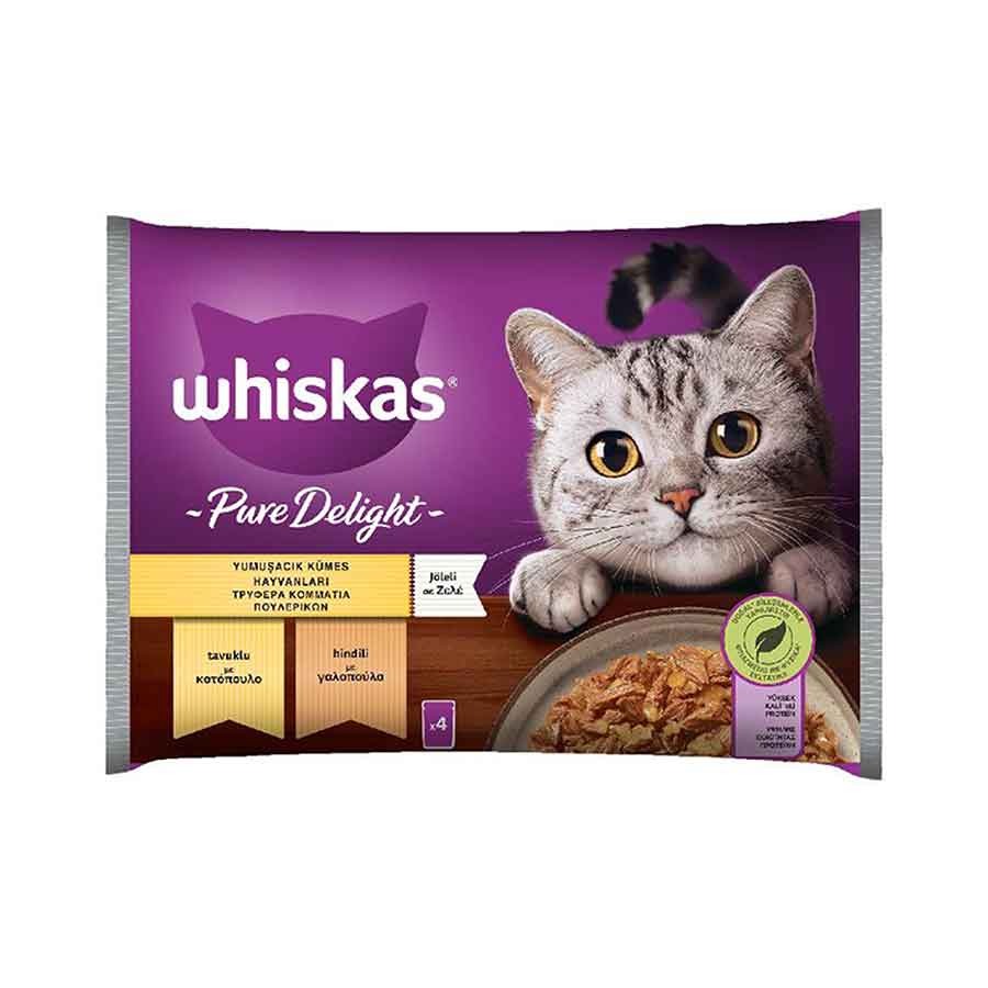 image of WHISKAS | Γατοτροφή Pure Delight Πουλερικά σε Ζελέ 4x85g