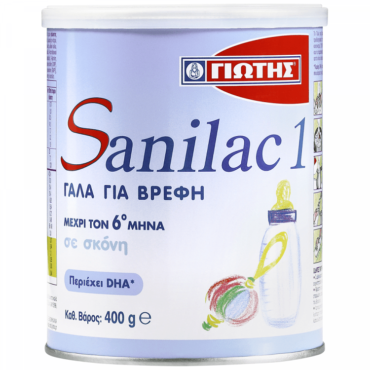 image of ΓΙΩΤΗΣ Sanilac 1 Γάλα για Βρέφη μέχρι 6 Μηνών σε σκόνη 400gr