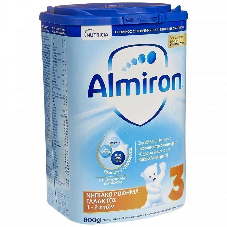  NUTRICIA Almiron 3 Νηπιακό Ρόφημα Γάλακτος 1-2 Ετών σε  σκόνη χωρίς φοινικέλαιο 800gr
