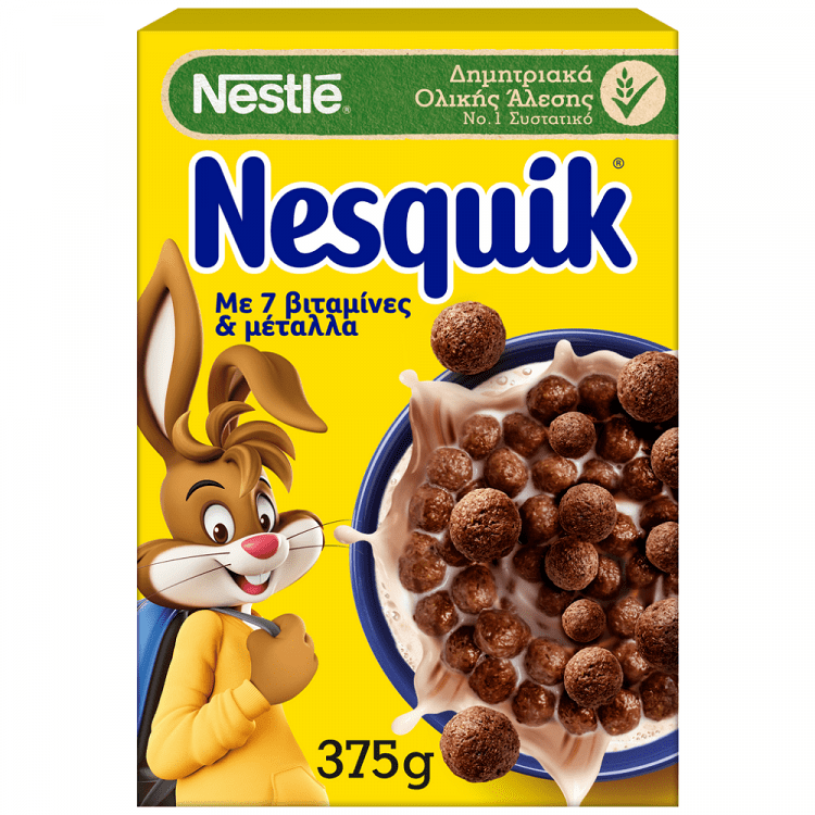 image of NESTLE Nesquik Δημητριακά Ολικής Άλεσης με Κακάο 375gr