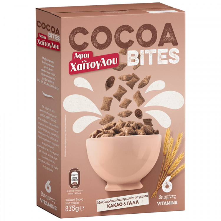 image of ΑΦΟΙ ΧΑΪΤΟΓΛΟΥ Μαξιλαράκια Cocoa Bites 375gr