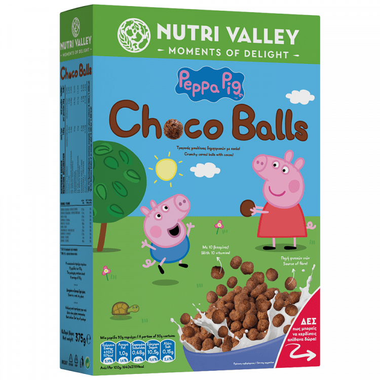 image of NUTRI VALLEY | Δημητριακά Peppa Pig Choco Balls 375g