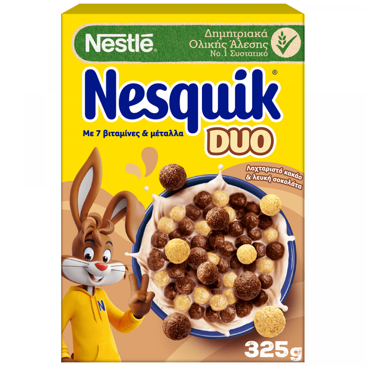 image of NESQUIK | Δημητριακά Ολικής Άλεσης Duo Σοκολάτα 325gr