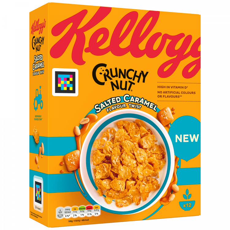 image of KELLOGGS | Νιφάδες Καλαμποκιού Crunchy Nut Αλατισμένη Καραμέλα 375g