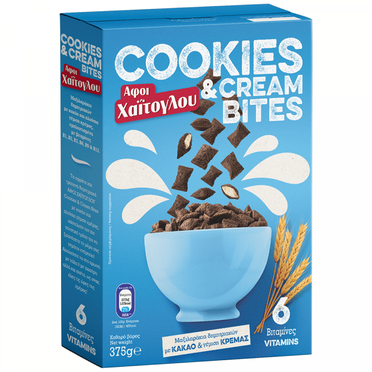 image of ΧΑΙΤΟΓΛΟΥ | Δημητριακά Cookies & Cream Bites 375g