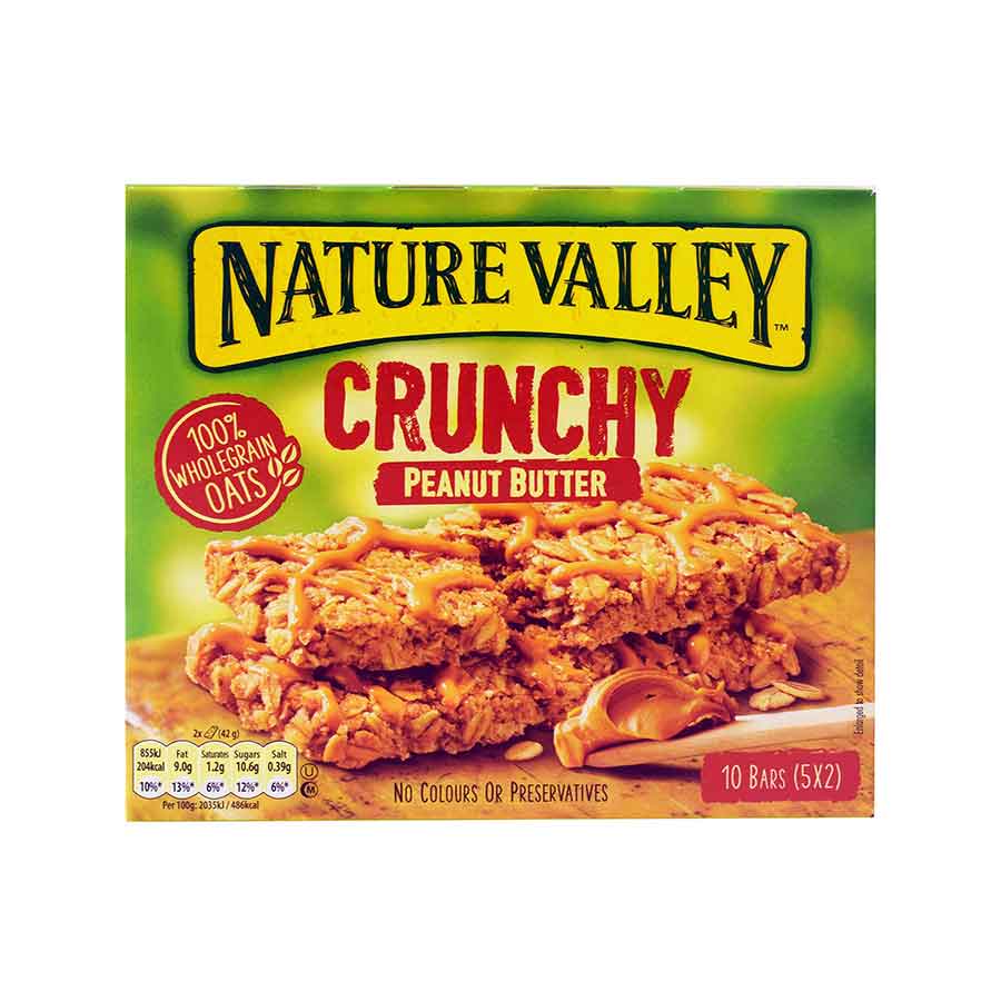 image of NATURE VALLEY Crunchy Μπάρες Δημητριακών με Φιστικοβούτυρο 5x42gr