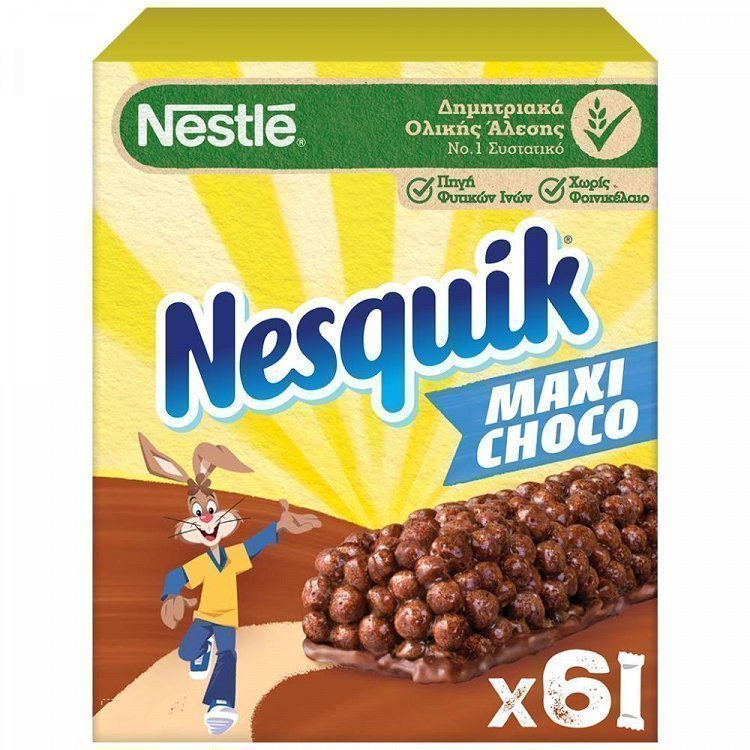 image of NESTLE Nesquik Μπάρες Δημητριακών Maxi Choco 6x25gr