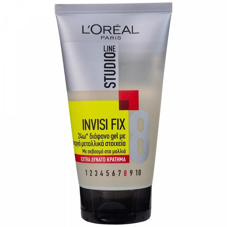 image of L'OREAL Studio Line Τζελ Μαλλιών Διάφανο Invisi Fix 8 για Extra Δυνατό Κράτημα 150ml