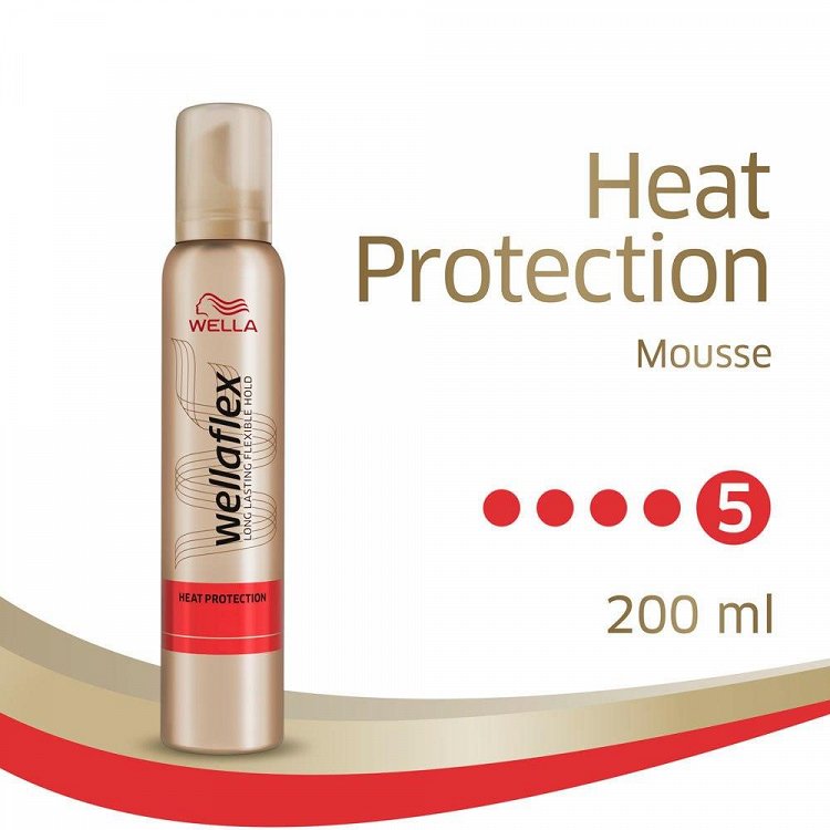 image of Wella Flex Heat Protection Mousse Ultra Strong No5 200ml