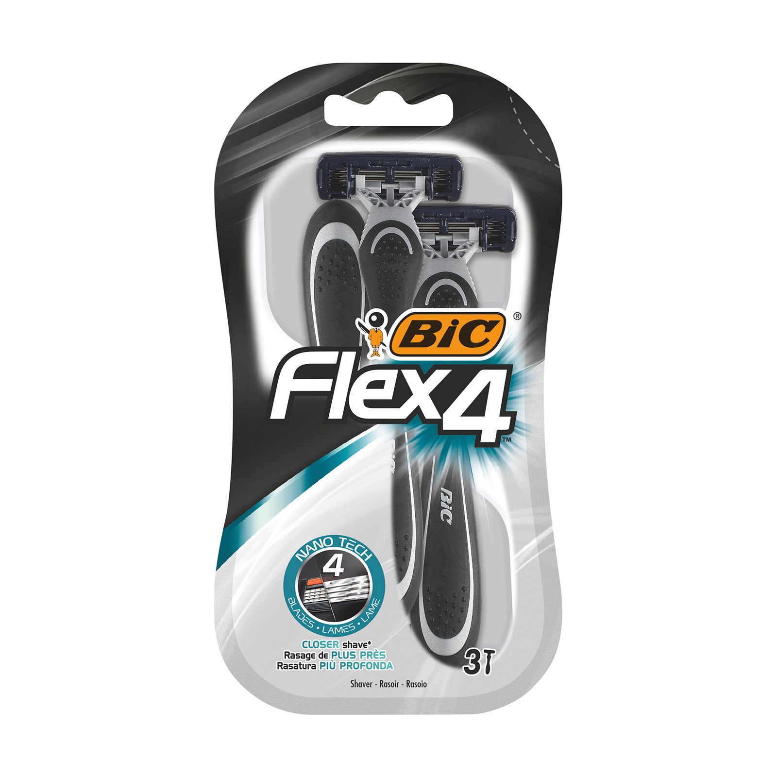 image of BIC Flex4 Ξυραφάκια Μιας Χρήσης 4 Λεπίδες 3τεμ