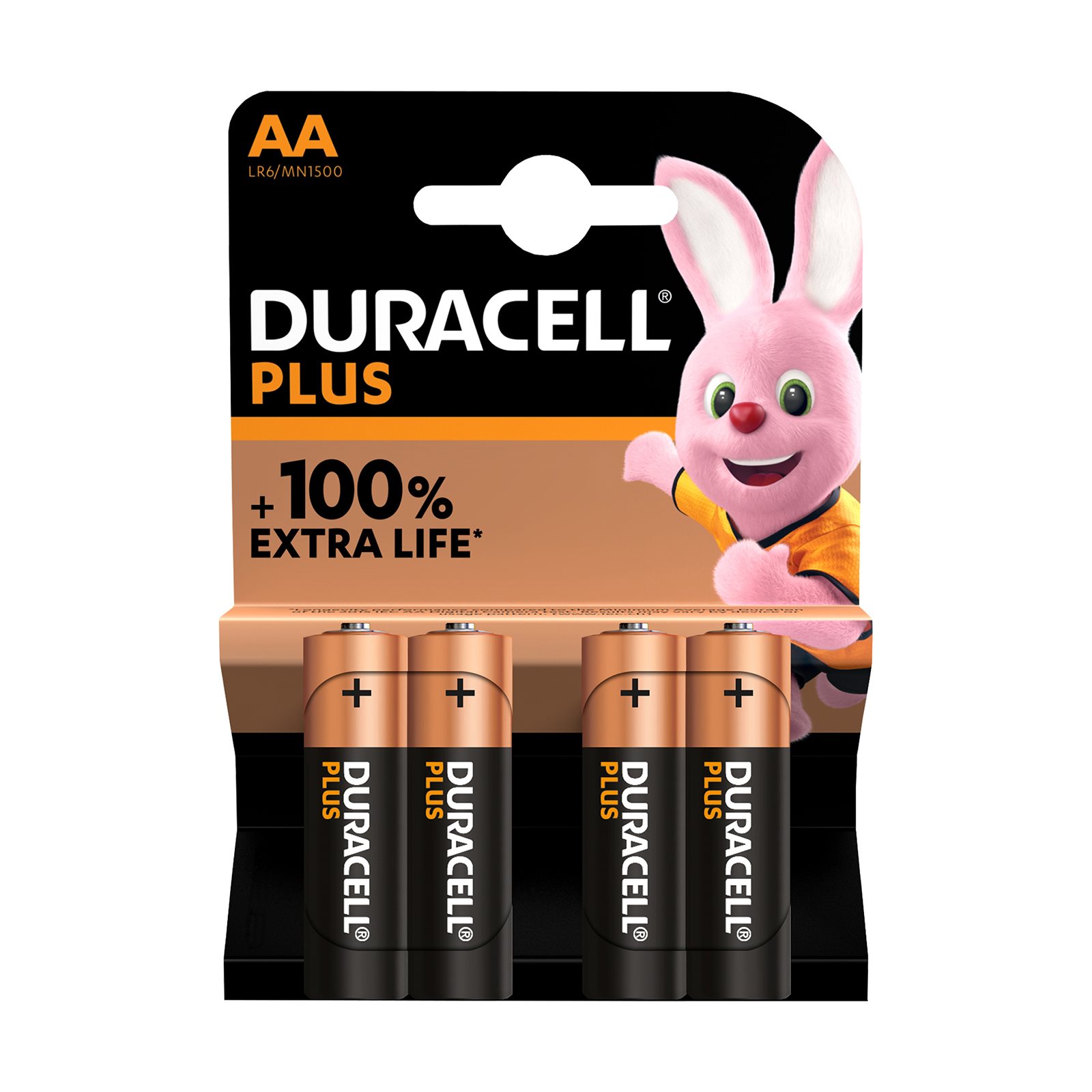 image of DURACELL Plus Αλκαλική Μπαταρία 100% Extra Life AA 1,5V 4τεμ