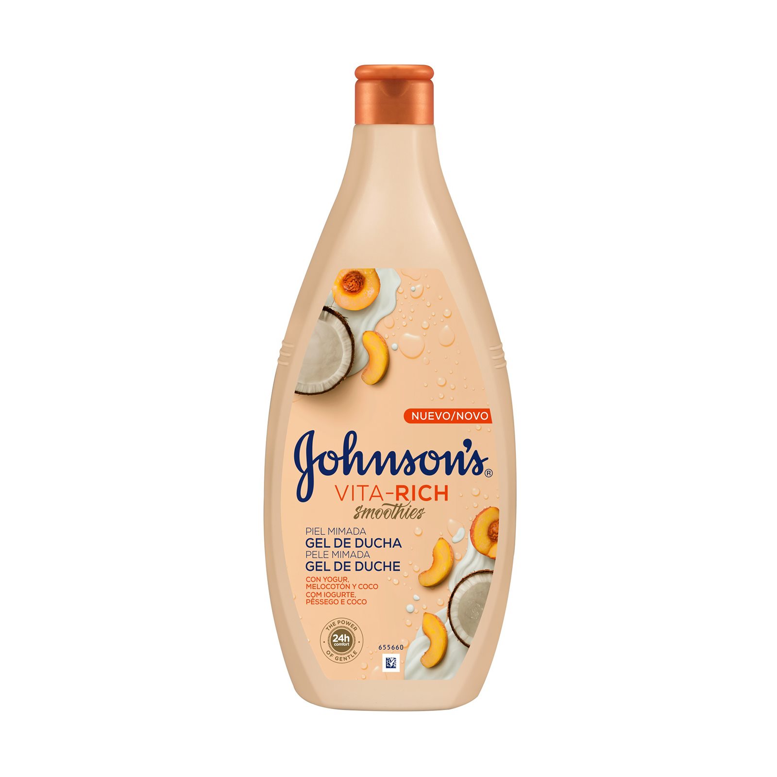 image of JOHNSON'S Vita Rich Smoothies Αφρόλουτρο με Γιαούρτι Ροδάκινο & Καρύδα 750ml