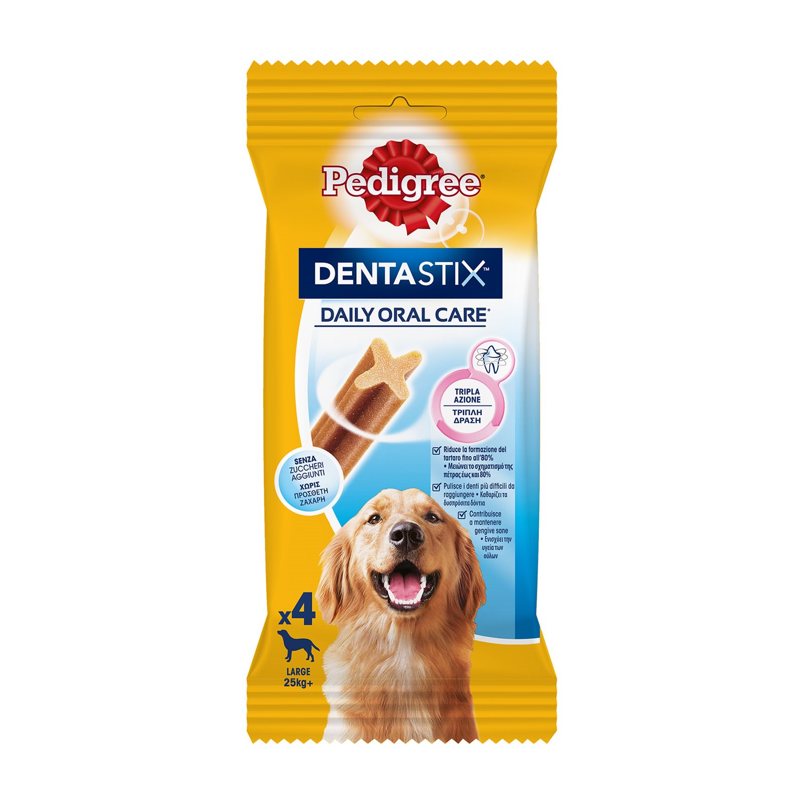 image of PEDIGREE Dentastix Daily Oral Care Σνακ για Σκύλους Μεγάλου Μεγέθους 4τεμ 154gr