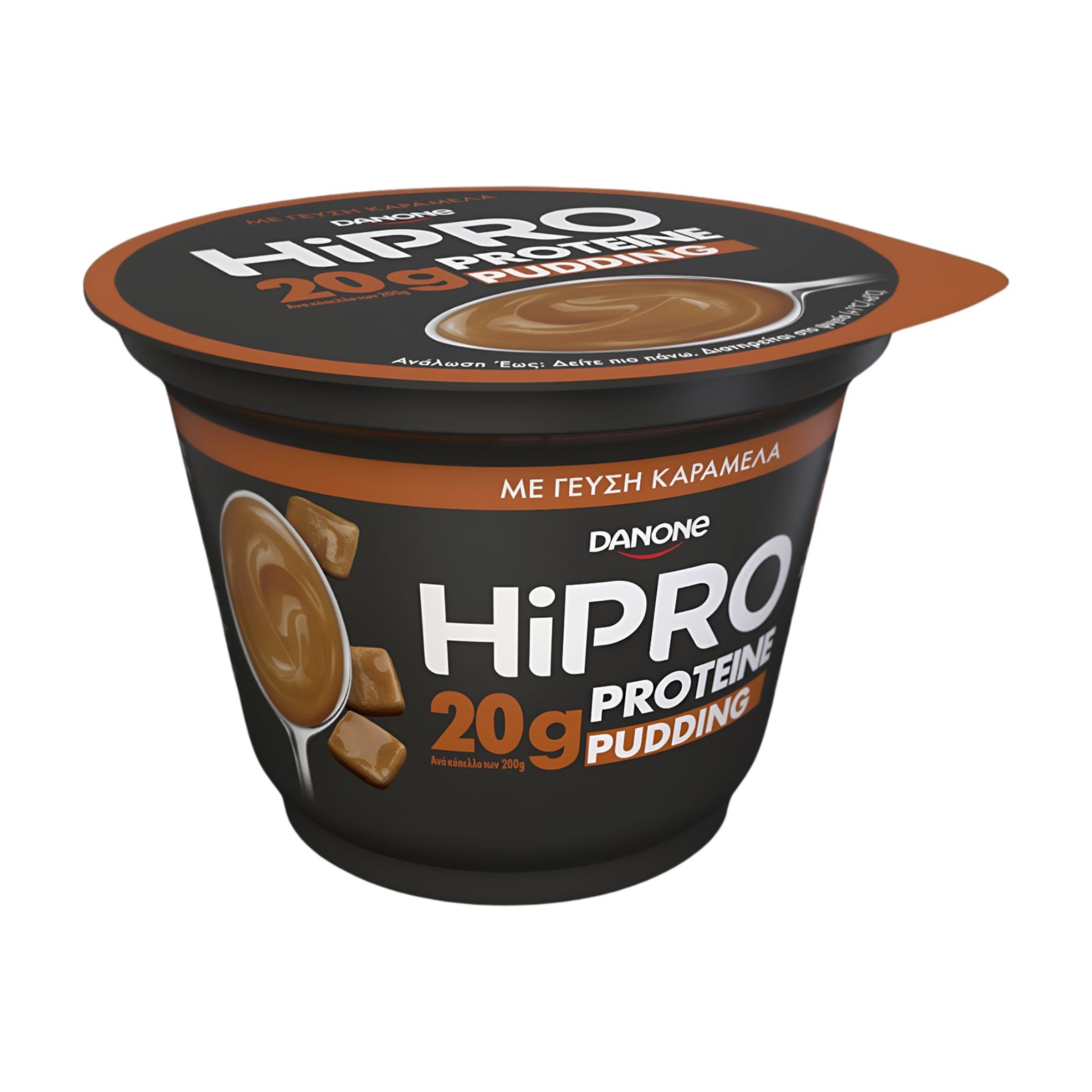 image of DANONE HiPro Protein Πουτίγκα με γεύση Καραμέλα Χωρίς προσθήκη ζάχαρης 200gr