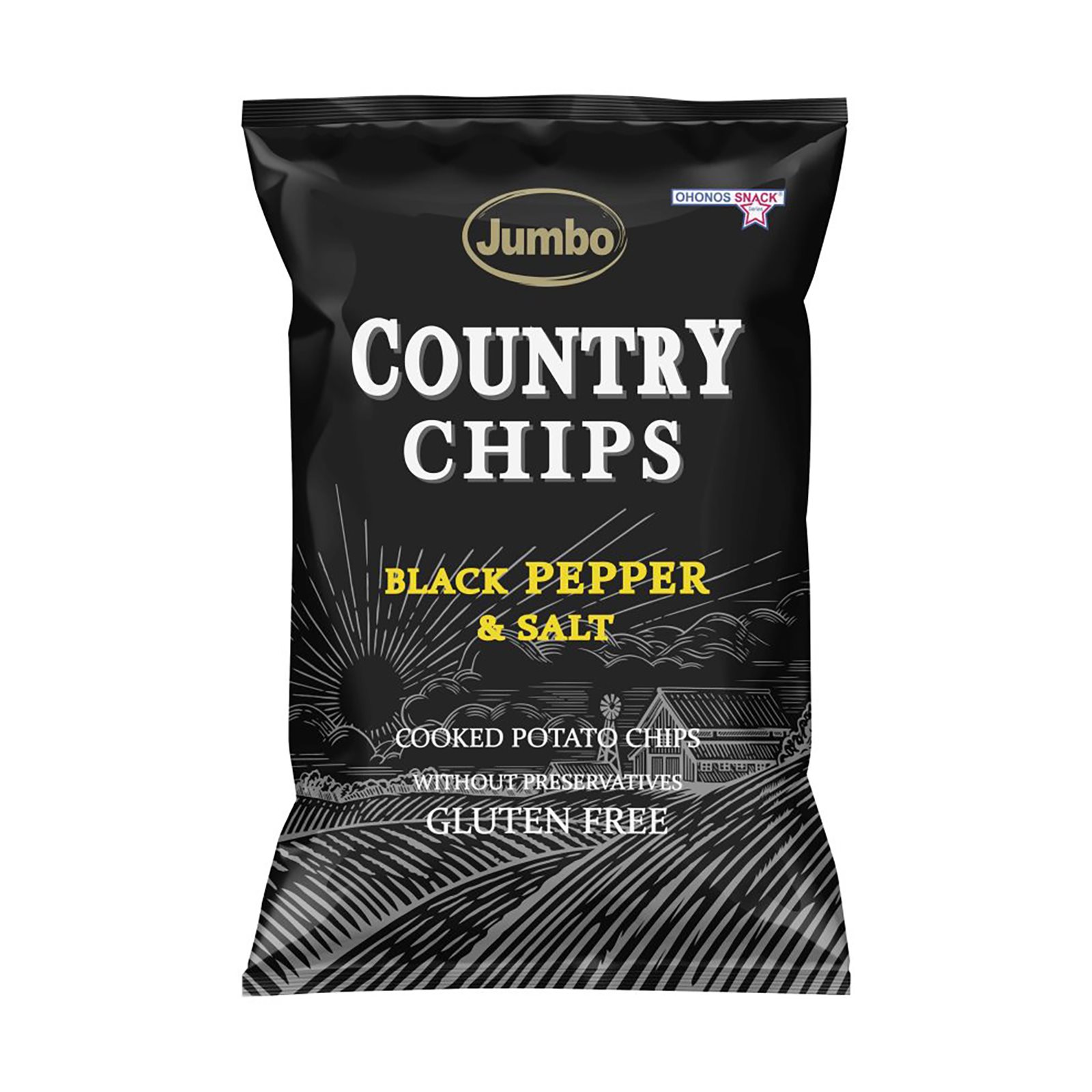 image of JUMBO Country Chips με Μαύρο Πιπέρι & Αλάτι Χωρίς γλουτένη 150gr