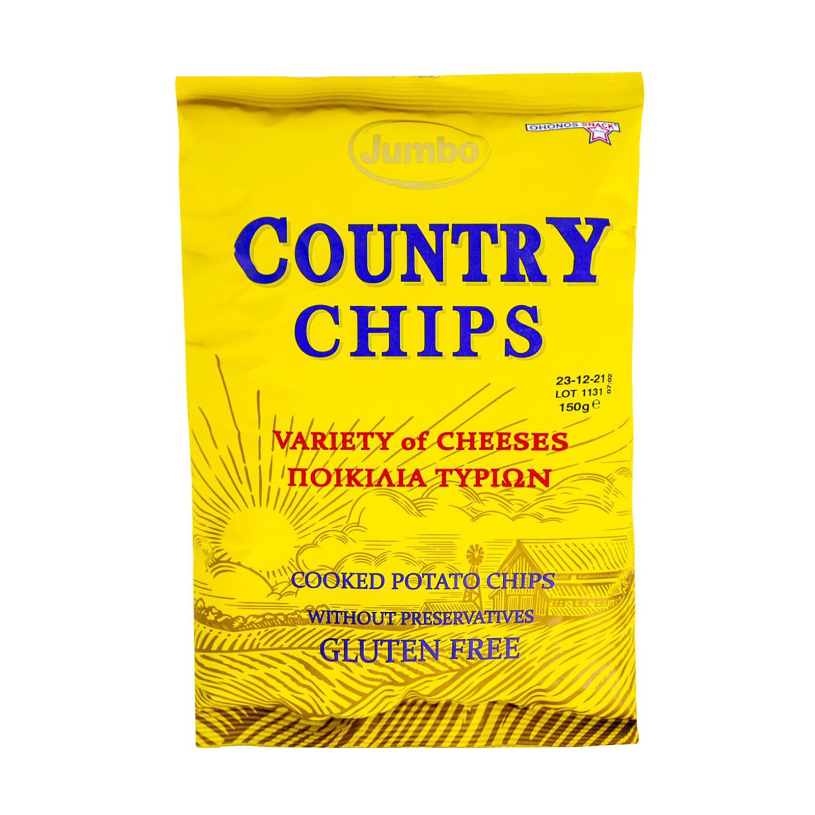 image of JUMBO Country Chips με Ποικιλία Τυριών Χωρίς γλουτένη 150gr