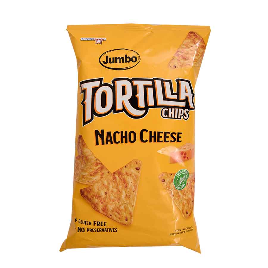 image of Ohonos Snack Jumbo Chips Tortilla Nacho Cheese Χωρίς Γλουτένη 100γρ.