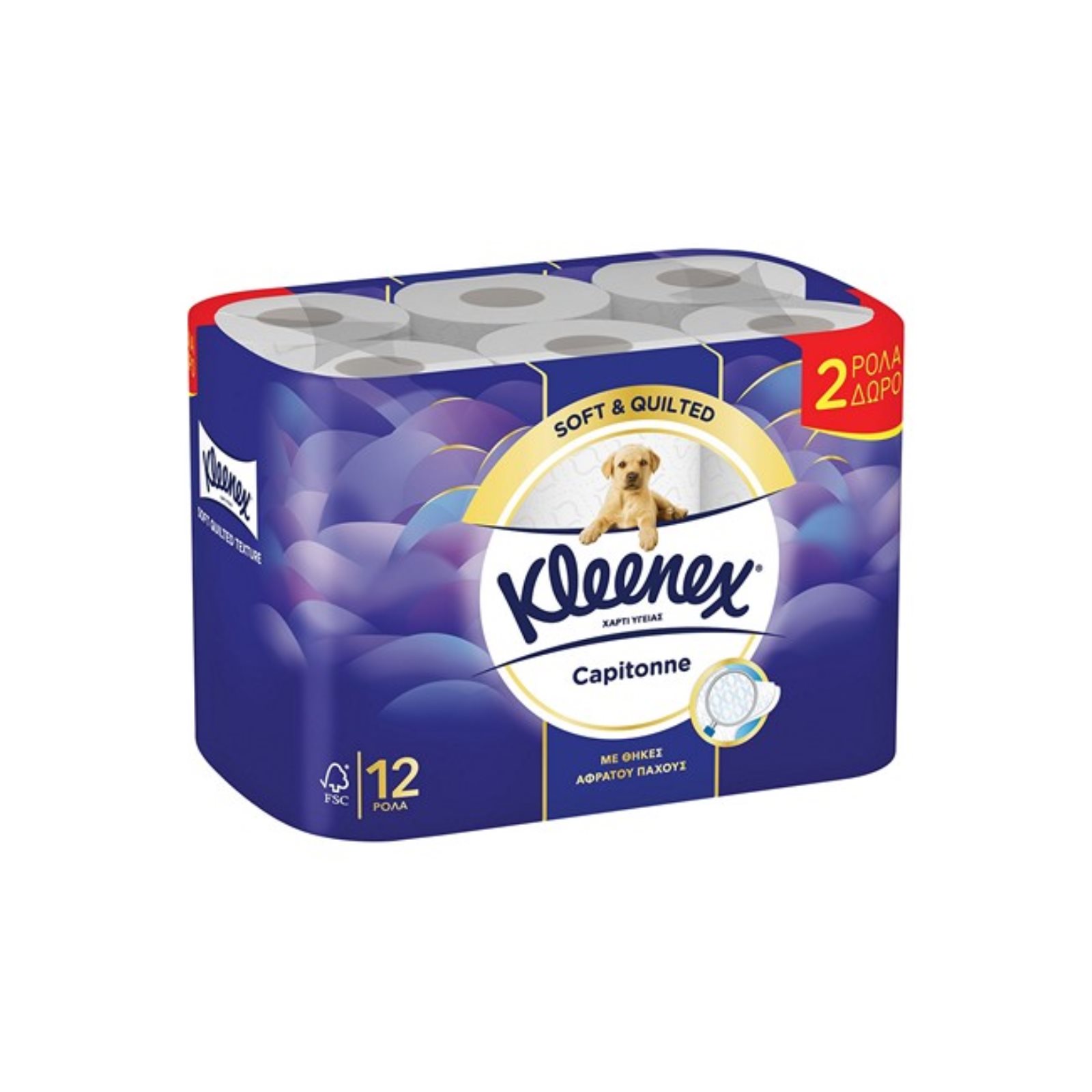 image of KLEENEX Capitonne Χαρτί Υγείας 2 Φύλλων 10τεμ +2τεμ Δώρο 890gr