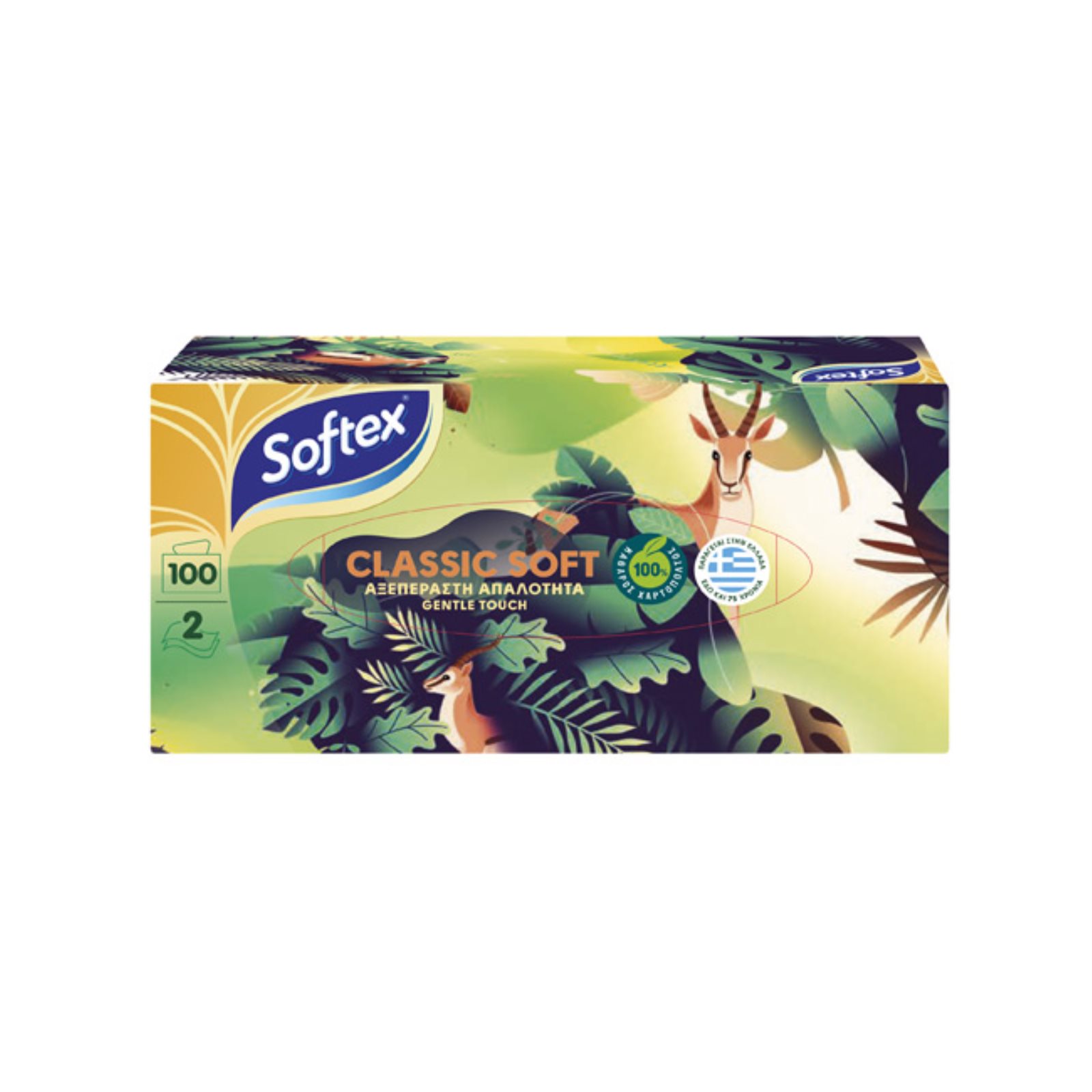 image of SOFTEX Classic Χαρτομάντιλα Γραφείου 100τεμ 126gr