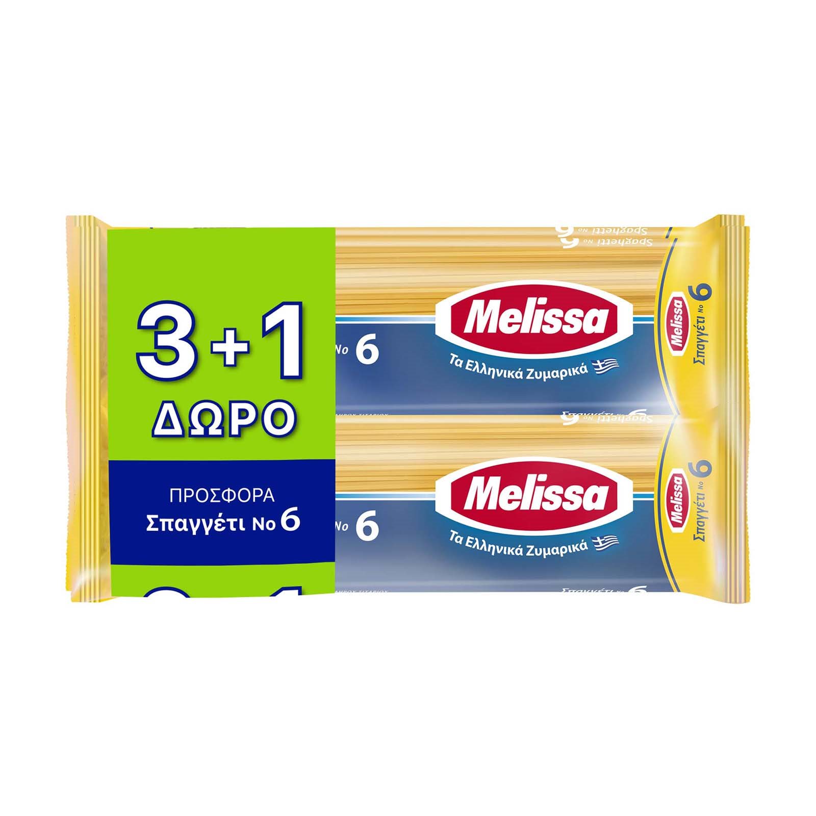 image of MELISSA Σπαγγετi Νο6 3x500gr +1τεμ Δώρο