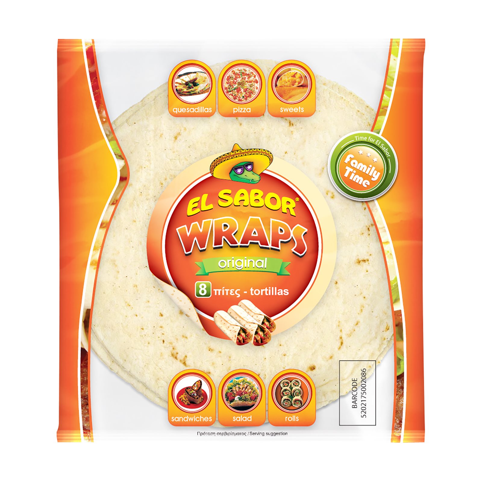 image of EL SABOR Original Wraps Πίτες Τορτίγια 8τεμ 320gr