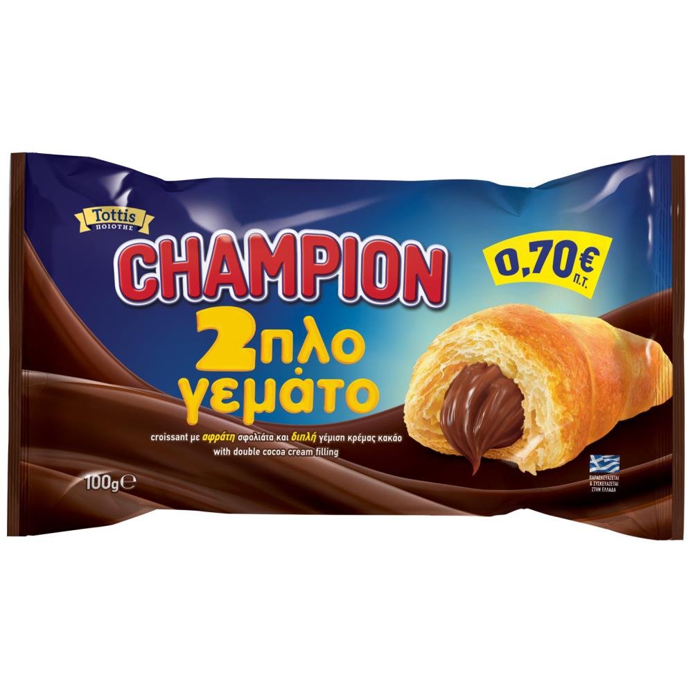 image of Champion Κρουασάν Με Διπλή Γέμιση Κρέμα Κακάο 100gr