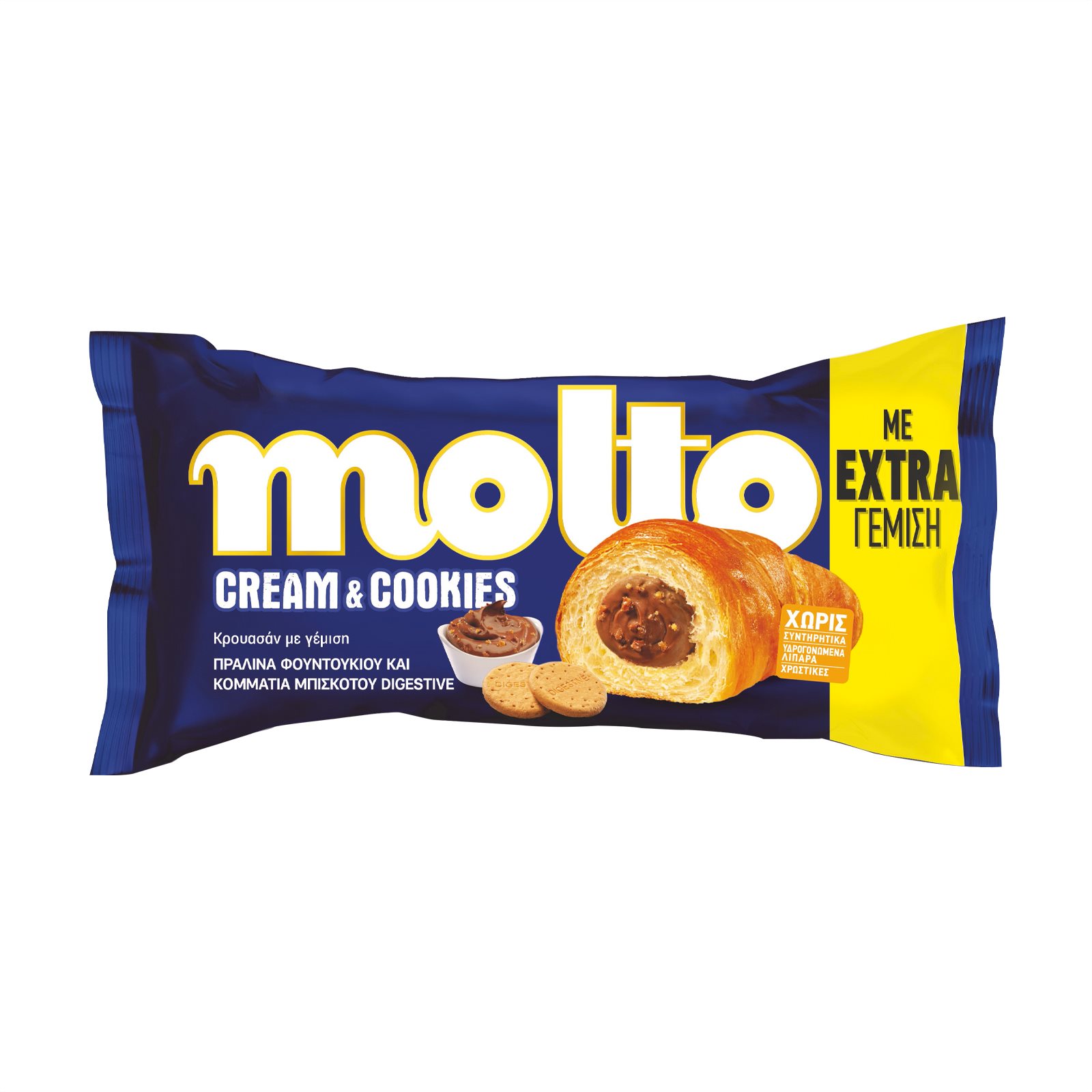 image of MOLTO Κρουασάν Κρέμα Πραλίνα & Cookies 98gr