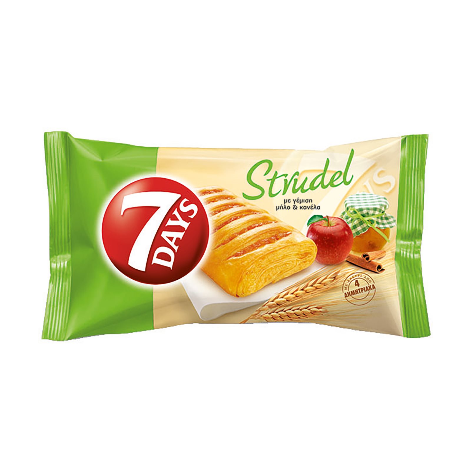 image of 7DAYS Strudel με Γέμιση Μήλο & Κανέλα 85gr