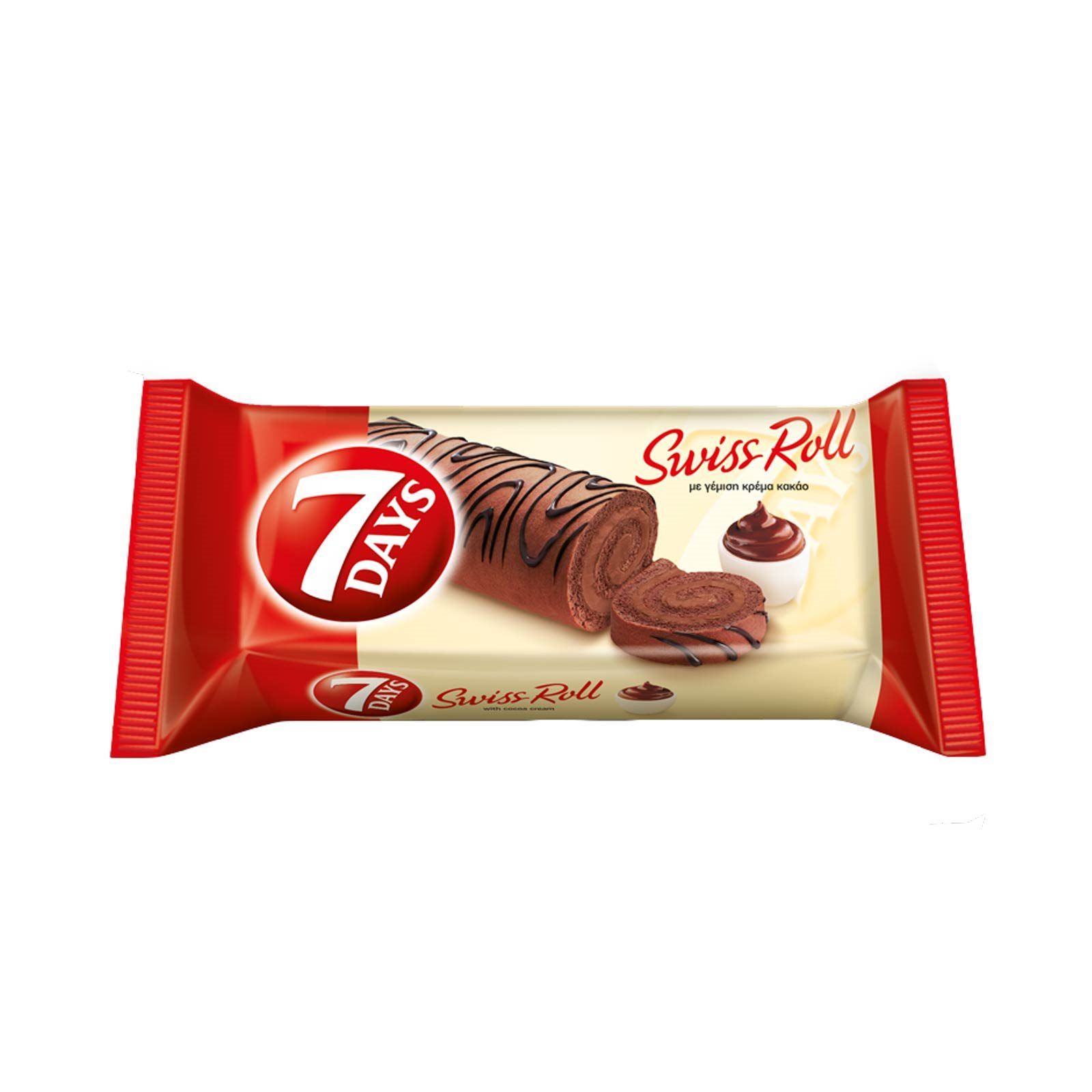 image of 7DAYS Swiss Roll με Γέμιση Κρέμα Κακάο 200gr