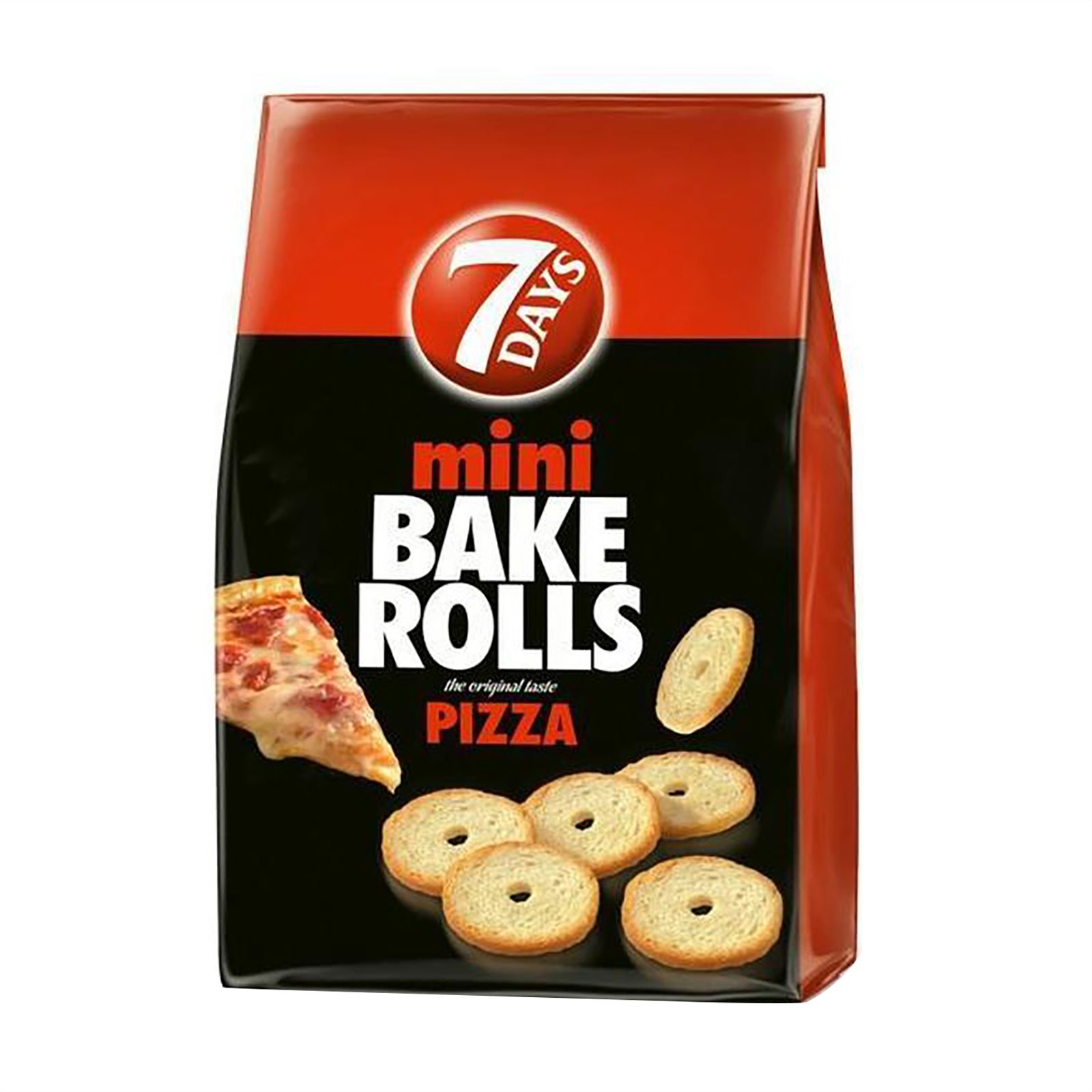 image of 7DAYS Bake Rolls Mini Παξιμαδάκια Πίτσα 150gr